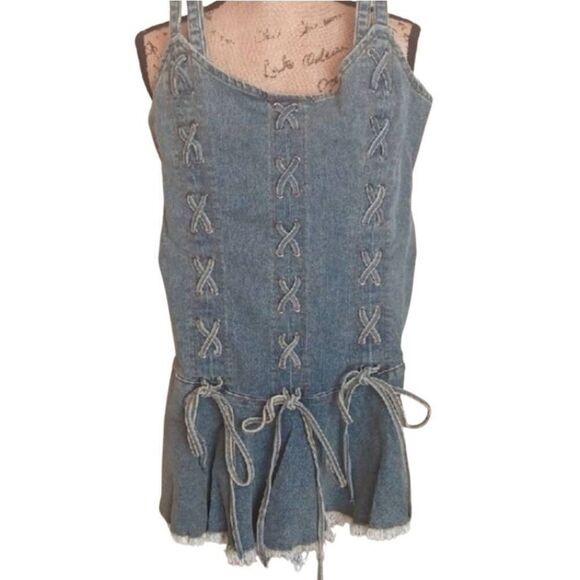 Current Mood Denim Distressed Mini Dress - Picture 1 of 6